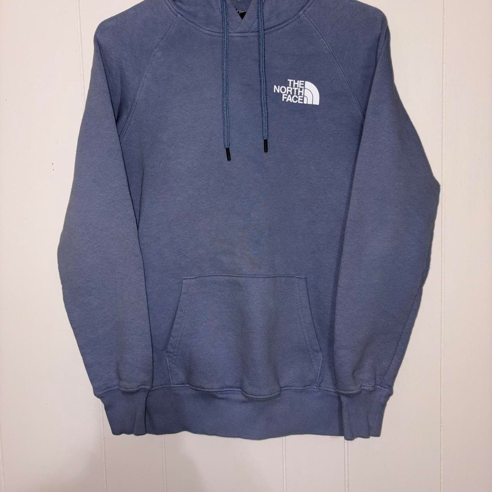 The North Face Blue Logo Hoodie Women's XS Pullover Sweatshirt